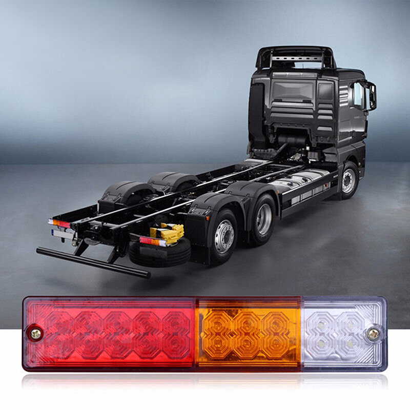 Farol traseiro com 20 leds, 12v, lâmpada led para caminhão, iate, carro, trailer, luz de pisca-pisca de freio reversa, aviso