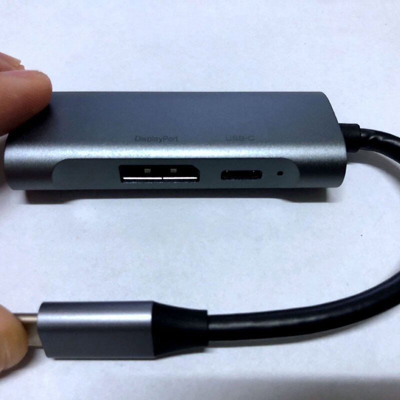 멀티 포트 USB2.0 허브 3 in 1 Type C 도킹 스테이션, 4K DisplayPort PD 60W