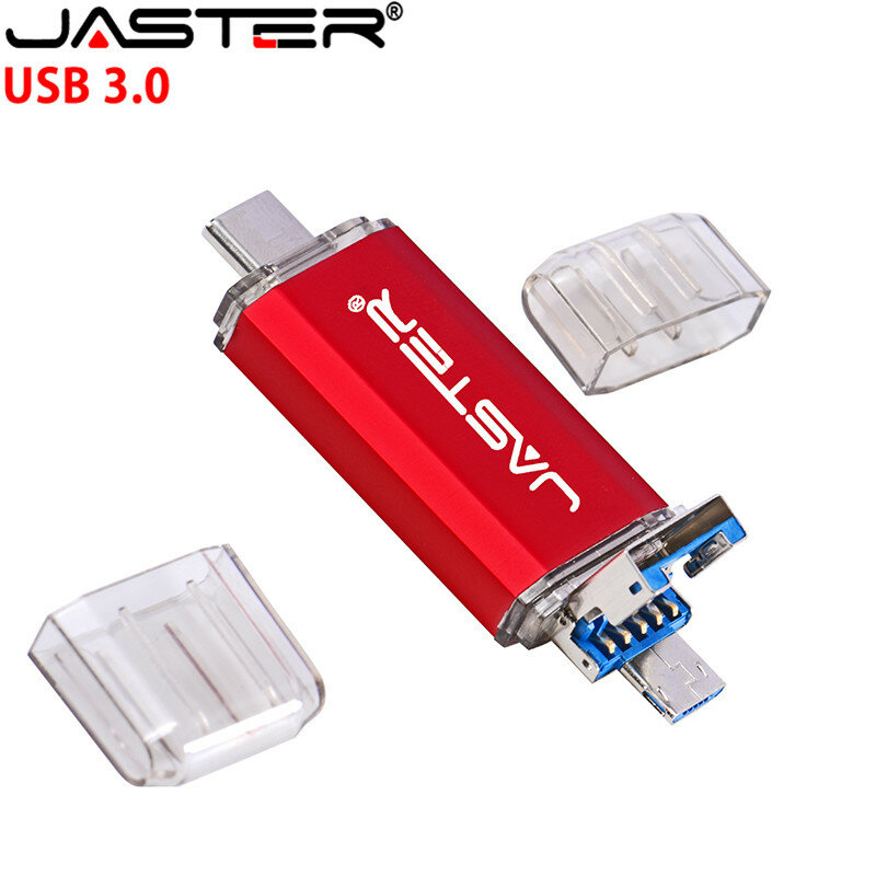 Jaster – clé USB 3.0 OTG en métal personnalisable, support à mémoire de 4GB 8GB 16GB 32GB 64GB 128GB, lecteur flash pour smartphone et PC