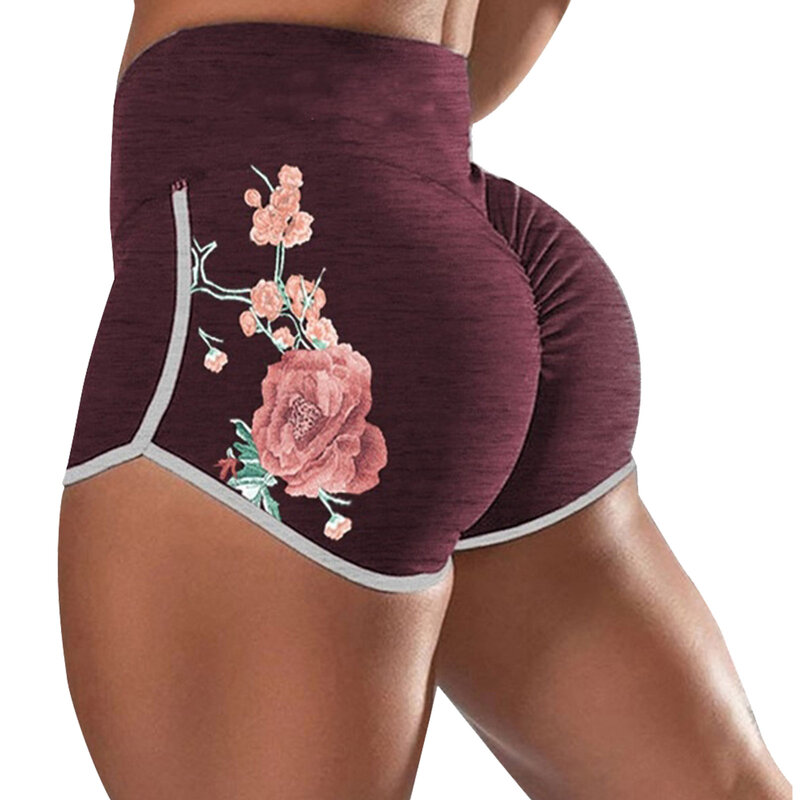 Pantalones Cortos De Yoga Deportivos Con Estampado Floral A 