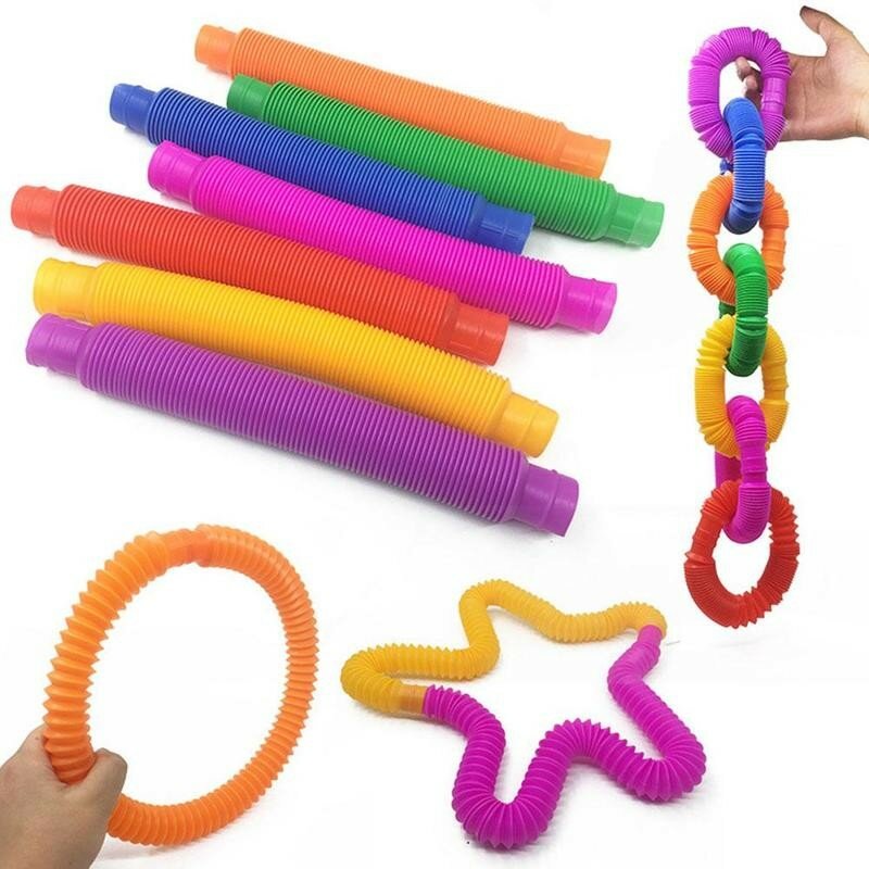 Juguetes mágicos de tubo de plástico para niños, juguetes creativos para desarrollo temprano, juguete educativo plegable