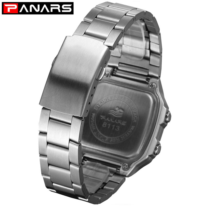Panari orologio digitale orologio da uomo Business 5BAR cinturino in acciaio inossidabile impermeabile orologio da polso regali da uomo Relogio Masculino nuovo