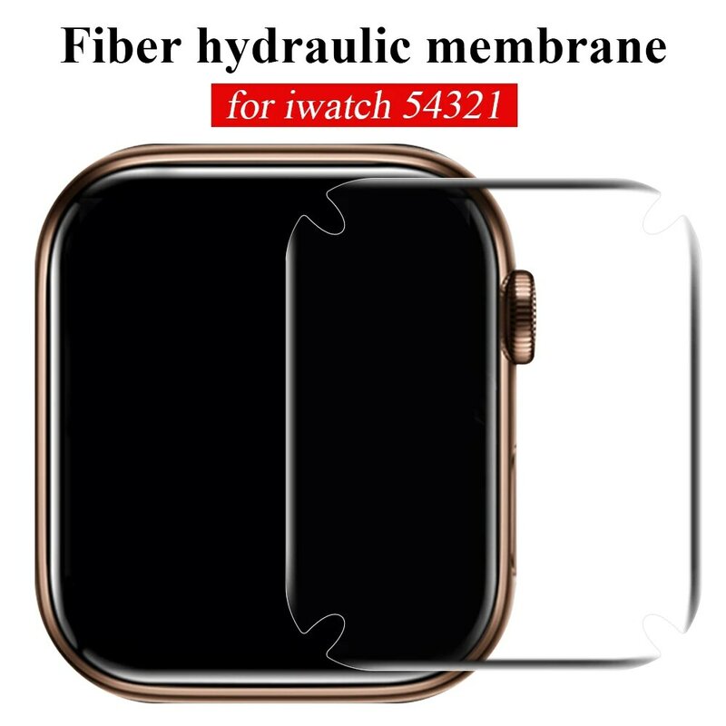 Protector de pantalla de fibra transparente para Apple Watch Series 6 SE 3 2 1, película de hidrogel transparente para iWatch 5 4 38mm 40mm 44mm 42mm