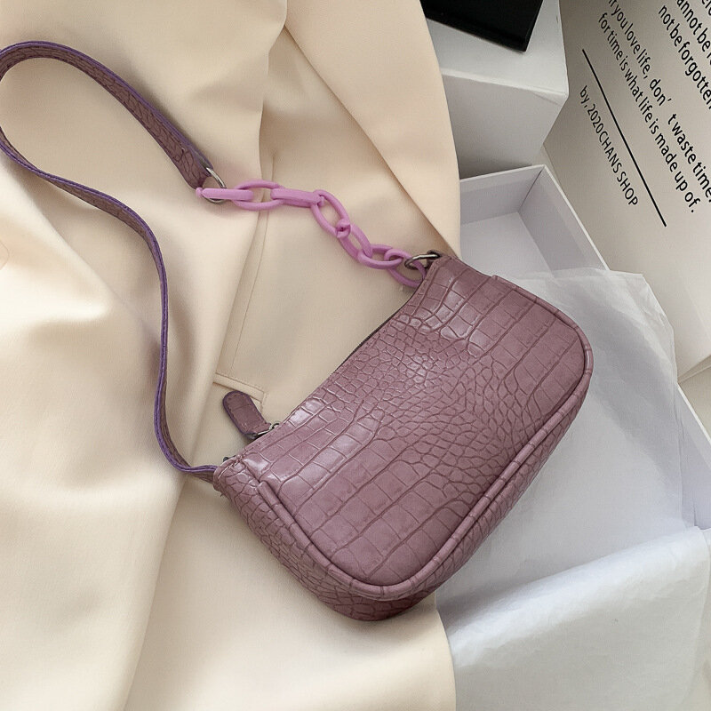 Moda frança roxo axilar mão saco modo français violeta avec sac um main