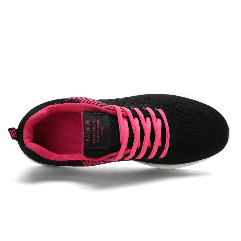 YUELIANG-패셔너블한 여성용 경량 스포츠 신발, 러닝화, 통기성 메쉬, 편안한 캐주얼 신발