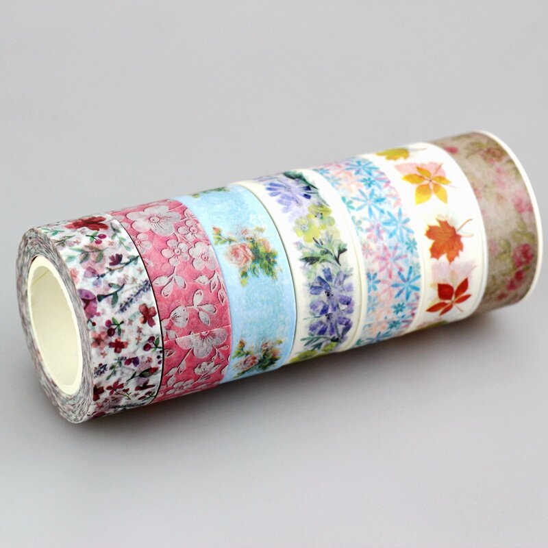 NEW !1pcs/lot 15mm * 10m Kawai Tape Patterns of Flags,dots and flower Japanese Paper Washi Tape 10m