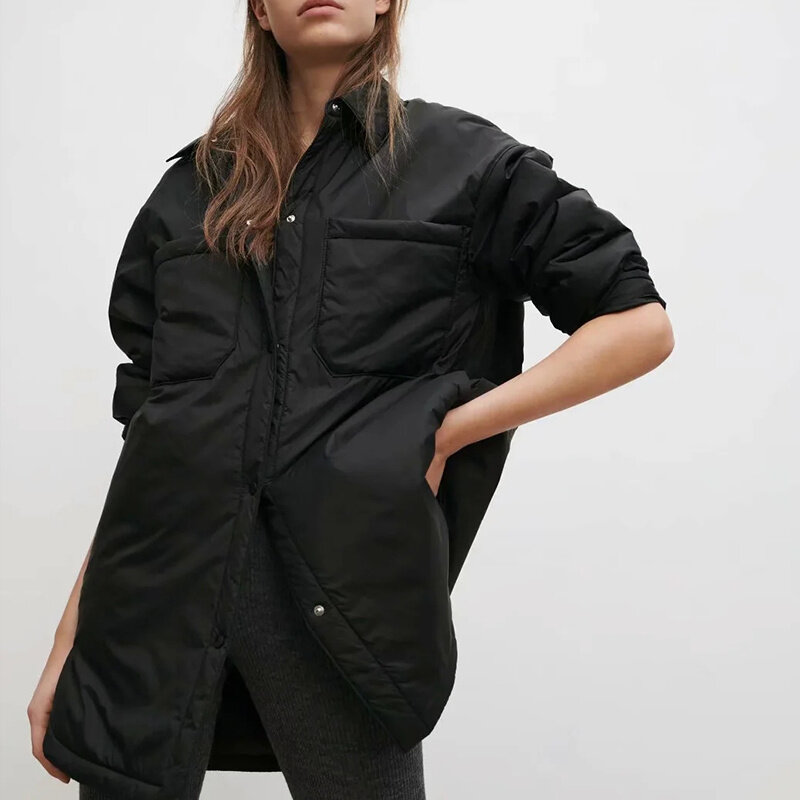 ผู้หญิงเสื้อแจ็คเก็ตบาง Parka เสื้อ Oversize เสื้อ Femme Armygreen เสื้อแจ็คเก็ต Outerwear Bf แขนยาวสีกากี Coat 2021