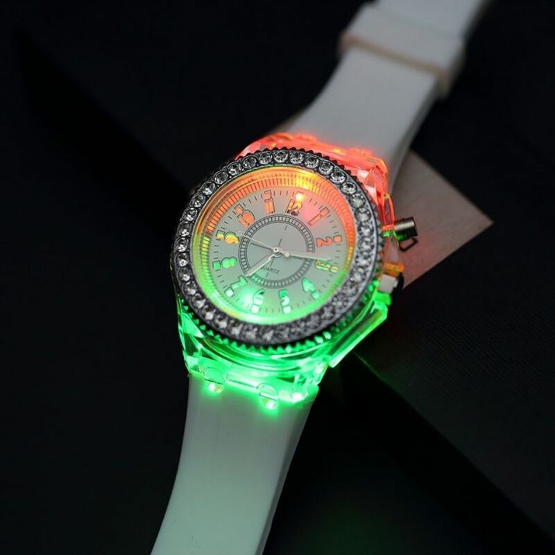 7 cores luz relógio de pulso led flash luminoso relógio personalidade tendências crianças relógios