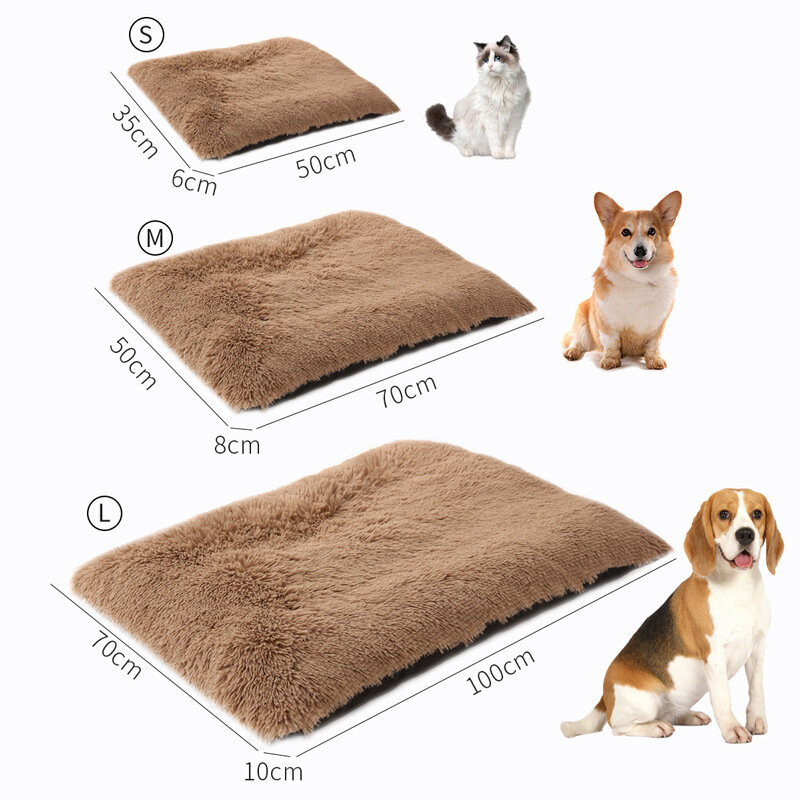 Cuscino per cani lungo in peluche cuscino per dormire morbido tappetino per gatti s cuscino per animali domestici coperta in morbido pile gatto cuccia cucciolo tappetino per cani di piccola taglia