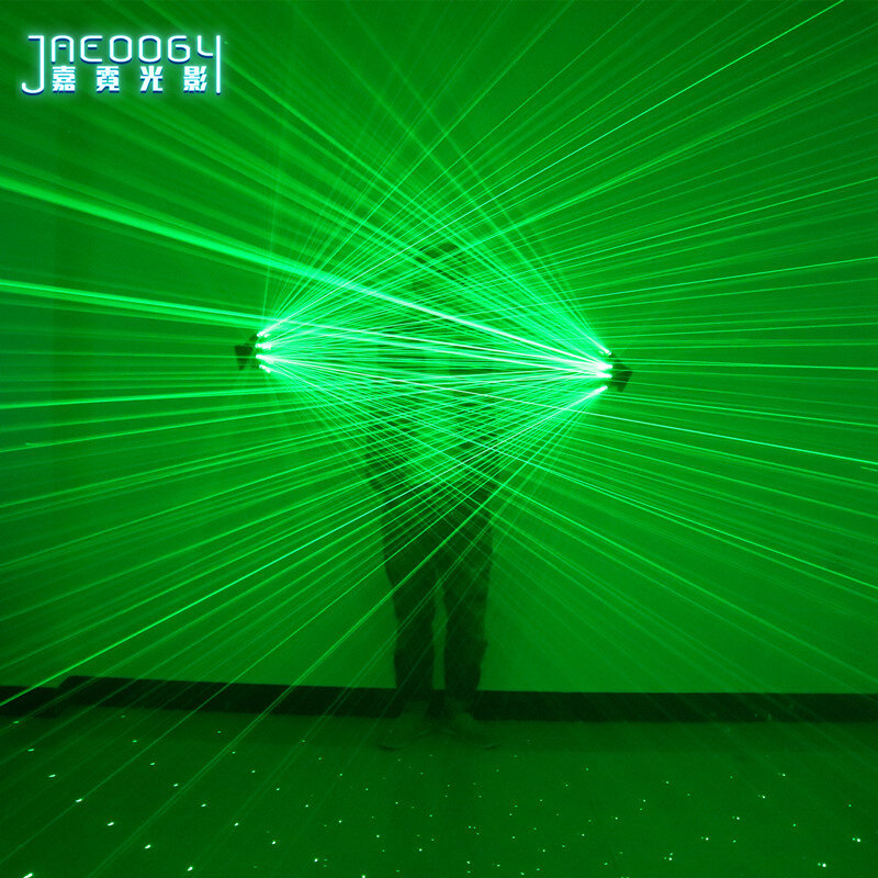 2021 neue Hohe Qualität Grün Laser Handschuhe Konzert Bar Zeigen Glowing Kostüme Prop Party DJ Sänger Tanzen Beleuchtete Handschuhe