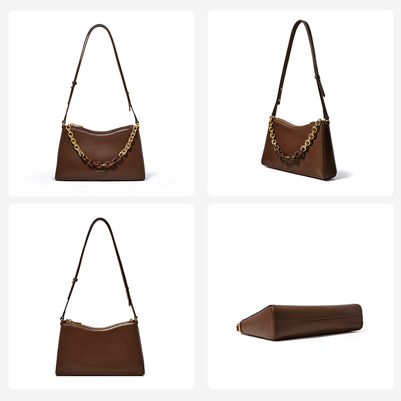 Женская сумка-багет lafcontinental, стильная повседневная сумка-мессенджер через плечо с цепочкой, Роскошный дизайнерский саквояж для подмышек, ...