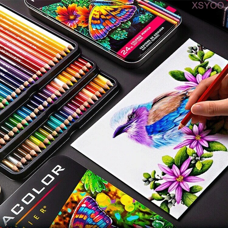 PRISMACOLOR-مجموعة أقلام ملونة زيتية ، 24/48/72/132/150 لون ، أقلام رصاص خشبية للرسم الفني ، لوازم مدرسية