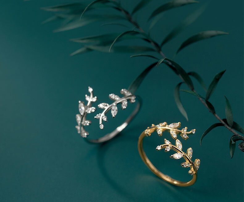 Женское серебряное кольцо, Корейская версия, свежий и милый темпераментный браслет с бриллиантами и бутонами