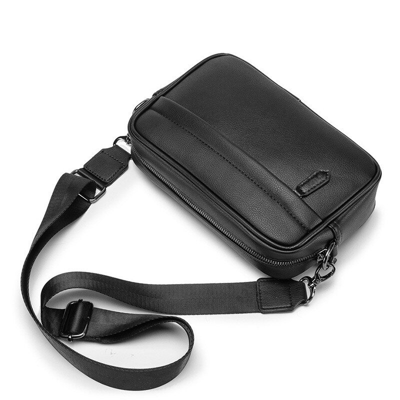 Fashion Men's Shoulder Bag Casual Business Leather Crossbody Bag Male Messenger Bag Vintage Men Small Bag Black Clutch Handbags