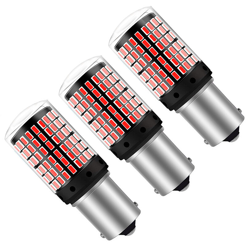Eliteson-luces LED de señal de giro para coche, 1 unidad, BA15S BAU15S 1156, 12V PY21W P21W, lámparas de freno de parada automática, Canbus sin errores, blanco y rojo