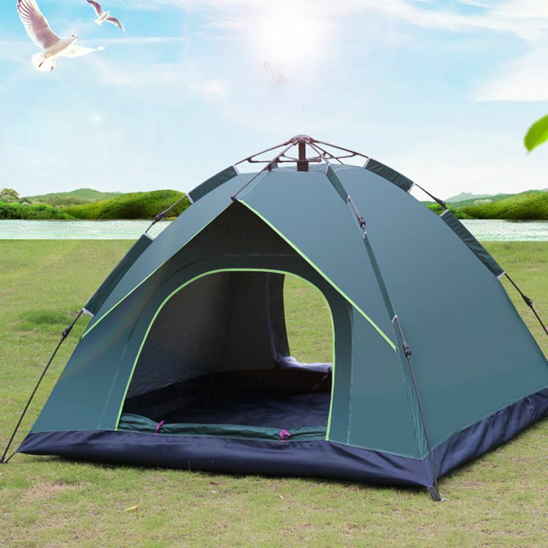 Tenda de acampamento ao ar livre #3, tenda automática de abertura rápida para 2-3 pessoas com abertura dupla simples e à prova de chuva para acampamento