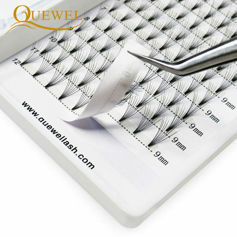 Quewel 8D Premade Volume Lash Individual Russian Fans Eyelashes Extensions 0.07mm  Faux Eyelash C/D Curl Hand Made New Thick