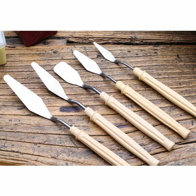 5pcs/set Oil Painting Palette Knife Professional Stainless Steel Scraper Spatula