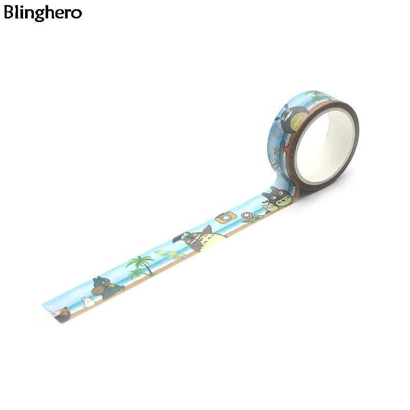 Blinghero Anime 15mmX5m Washi Tap DIY Masking Tape Adhesive Tapes Cartoon Stickers Decorative Stationery Tapes Cute Decal BH0036