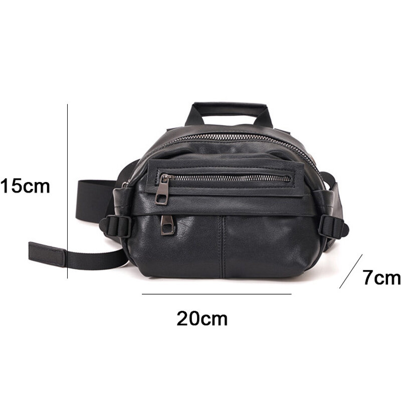 Leather Crossbody Bag Men Black Small Designer Handbag New Male Casual Messenger Bag Multifunctional Wallet Shoulder Bag XA208C