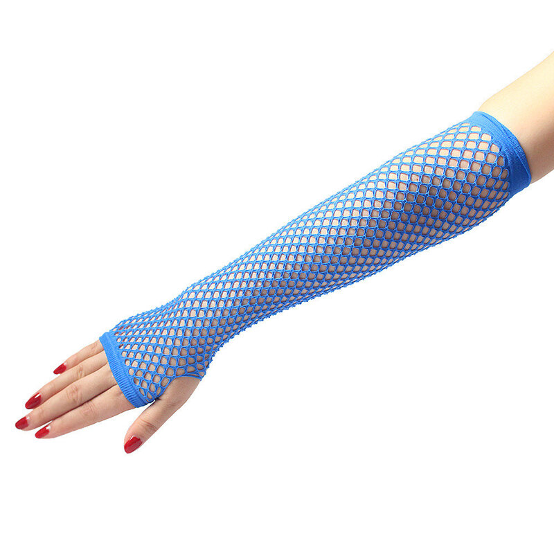 New Fashion Neon Mesh Fishnet Fingerless Sexy Long Gloves Leg Arm Cuff Party Wear Dress For Womens Sexy Beautiful Arm Warmer