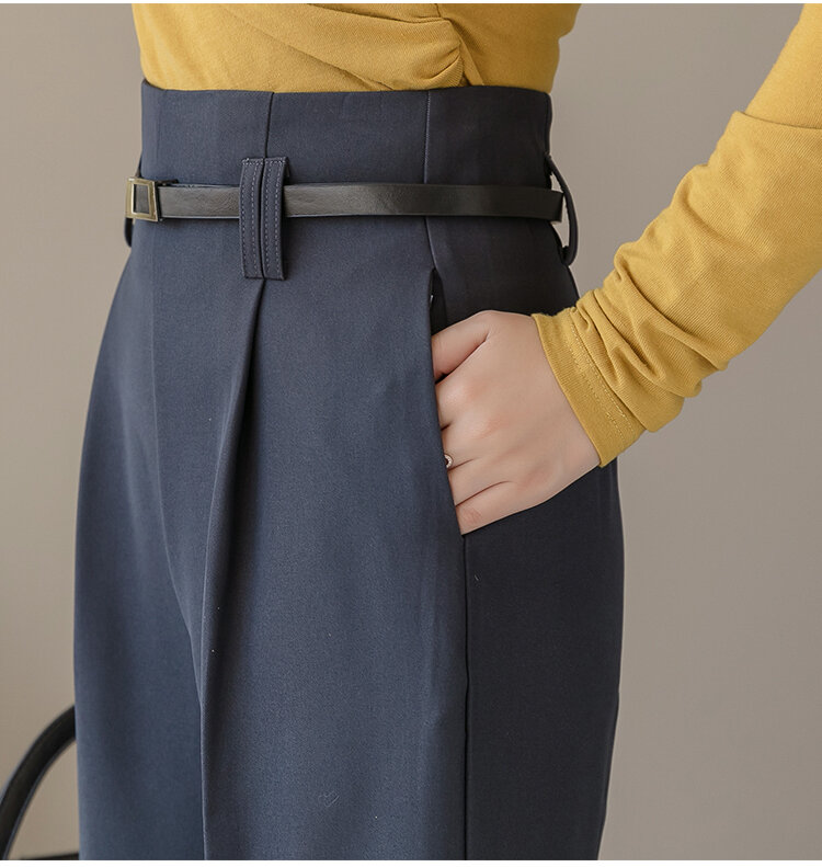 Pantalones de traje estilo OL para Mujer, pantalón de cintura alta, estilo Harem, con fajas, para trabajo y negocios, informales, para Primavera, 251D