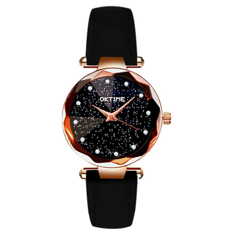 Relojes de pulsera de malla de acero con cielo estrellado para mujer, relojes de pulsera de cuarzo analógicos de cristal, reloj de vestir deportivo XQ