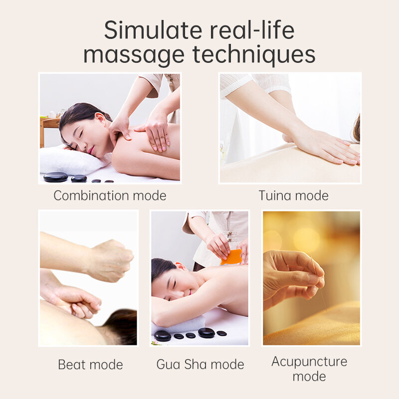 Massageador de pescoço imitação de voz, massagem cervical com eletrodo de aquecimento elétrico inteligente para alívio de dor