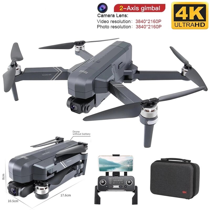 SHAREFUNBAY Drone Professional 4K HD 카메라 Gimbal Dron Brushless 5G Wifi Gps 시스템은 64G TF 카드 RC quadcopter를 지원합니다.