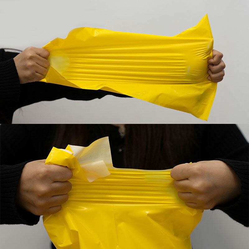 INPLUSTOP 50 Buah Tas Kurir Tas Surat Amplop Tebal Warna Kuning Pakaian Plastik Segel Perekat Kantong Ekspres