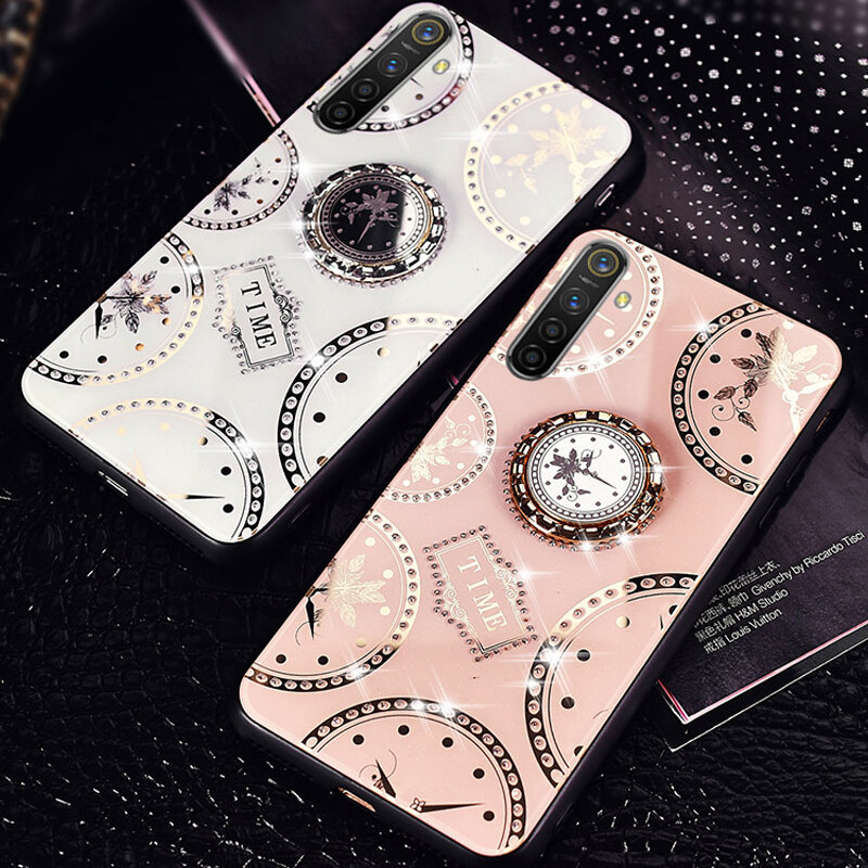 Luxury Diamond With Ring Stand Case For Xiaomi Mi Note 10 Lite CC9 CC9E Redmi Note 9S 8T 8 8A 7 5 K20 K30 9 Pro MAX Glitte Cover