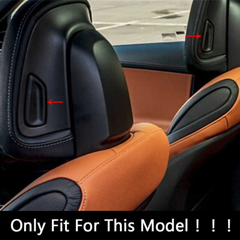 Cor de fibra carbono estilo do carro assento encosto cabeça botões quadro decoração adesivos capa guarnição para mercedes benz classe c w206 2022