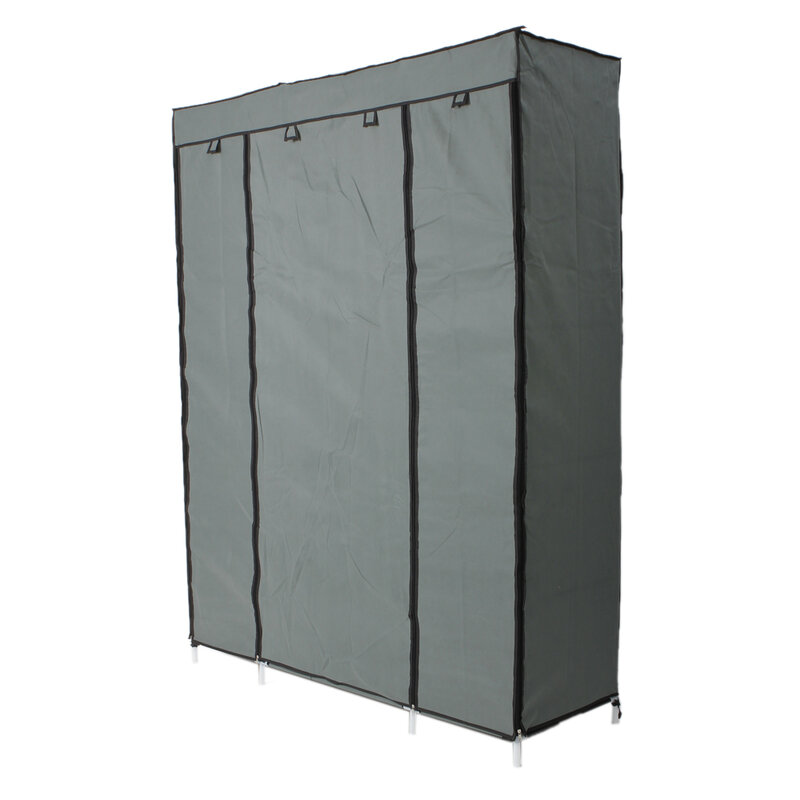 5-Layer 12-Compartment Non-woven Fabric Wardrobe Portable Closet Gray (133x46x170cm) Non-Woven Fabric Wardrobe