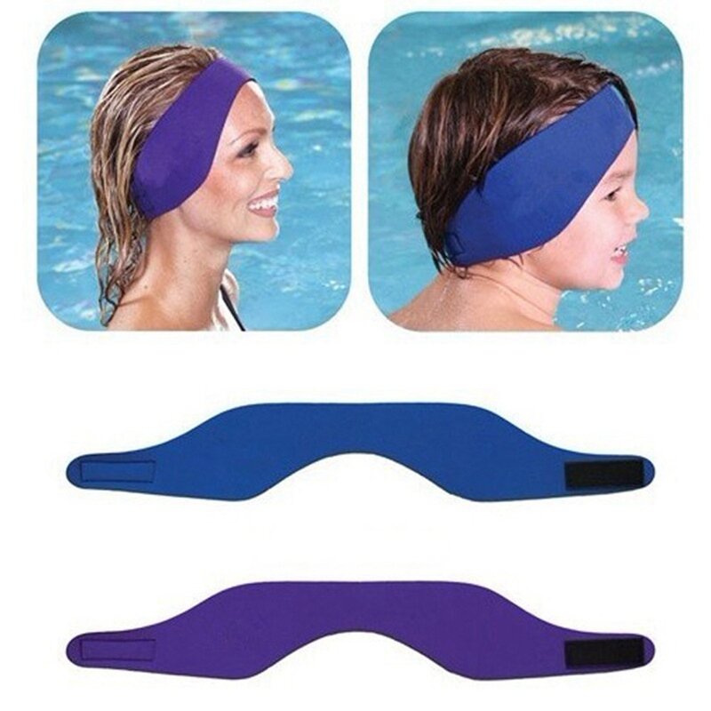 Faixa de cabeça ajustável para natação e ioga, faixa de cabelo à prova d'água para mergulho, proteção para os ouvidos, não escorrega para adultos e crianças