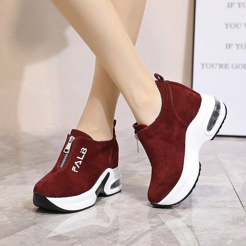 Zapatillas de deporte con plataforma para mujer, zapatos informales de baloncesto con cuña, Tenis grueso, de verano, 2021