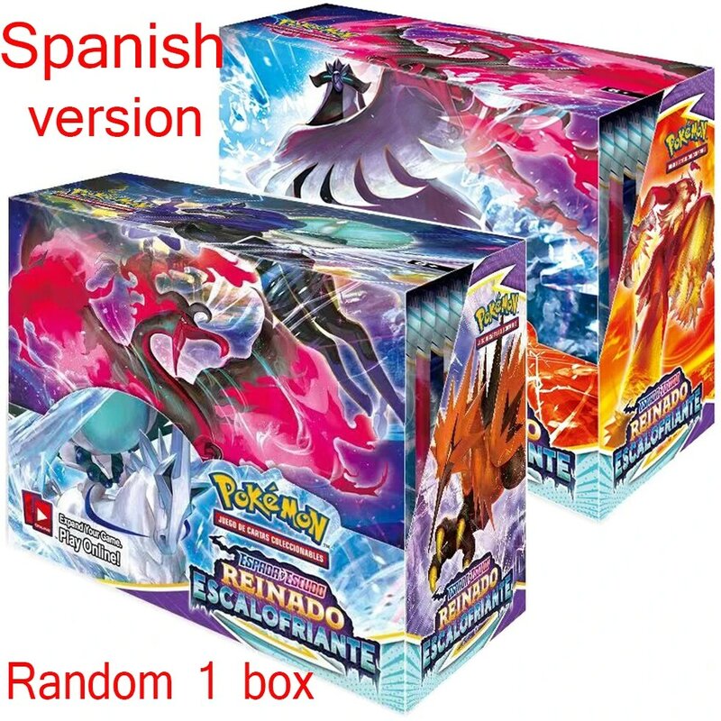 360/324 pces pokemon cards brinquedos espanhol jogo de cartas de negociação espada escudo coleção caixa de cartão espada escudo jogo de cartas para crianças