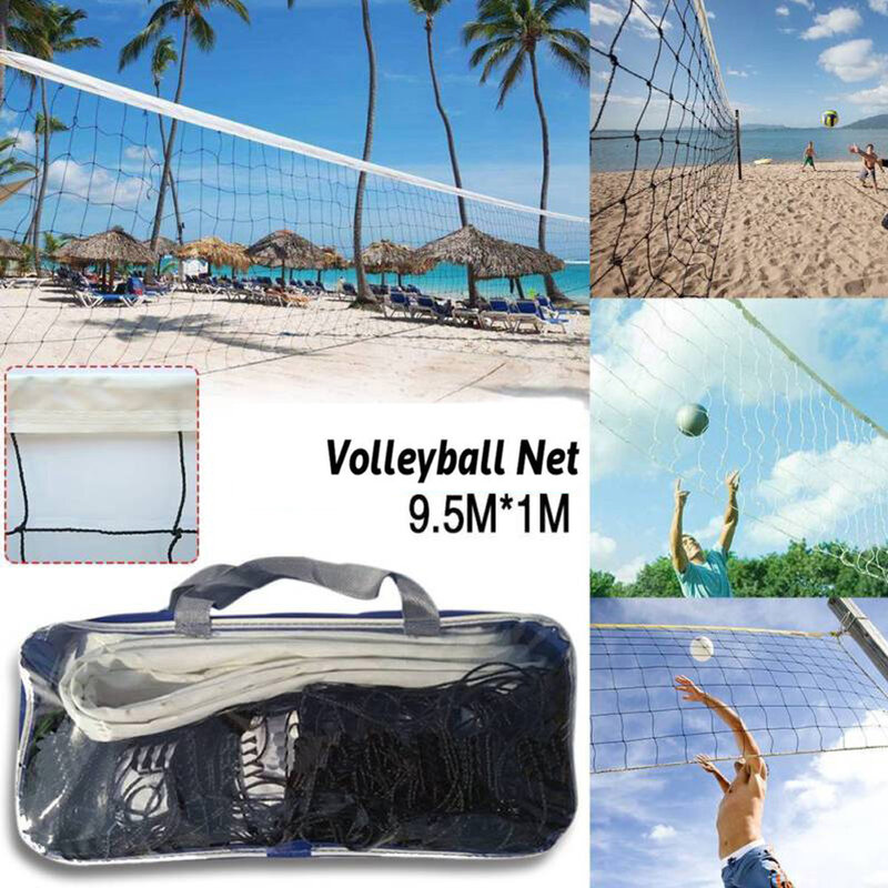 Rede de voleibol profissional, 9.5x1m, para treinamento em praia, voleibol e badminton, rede para exercícios ao ar livre