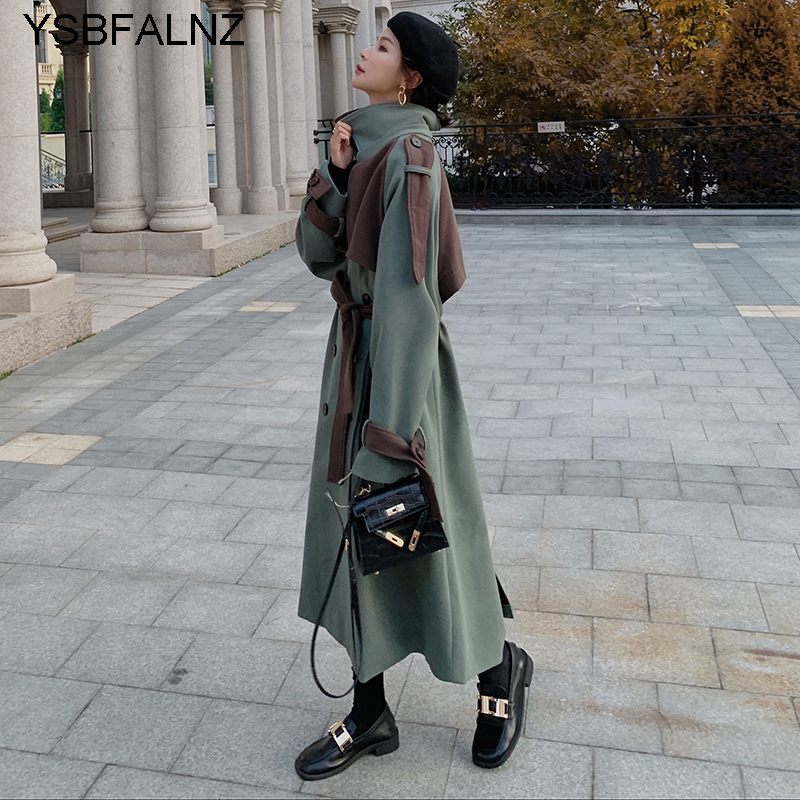 Veste longue en laine pour femme, manteau épais à Double boutonnage, coupe ample, couture droite, coréen, hiver 2023
