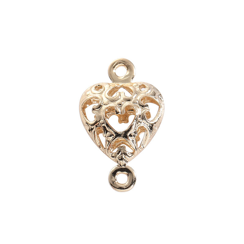 Бусины в форме сердца, креативный полый браслет любви, соединительный кулон, ожерелье, аксессуары «сделай сам» на заказ