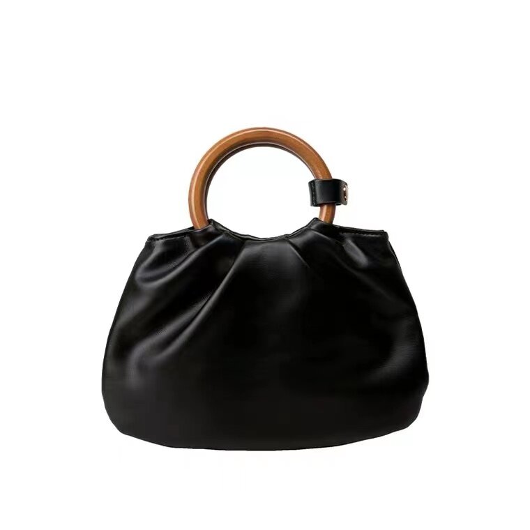 Bolso con cadena gruesa para mujer, bolsa Retro con pliegue suave, de diseñador, de mano, de cuero, 2021