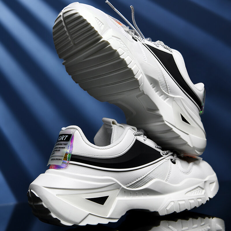 Zapatillas deportivas transpirables para hombre, zapatos mocasines para correr, con plataforma, cómodos para caminar, otoño, 2021