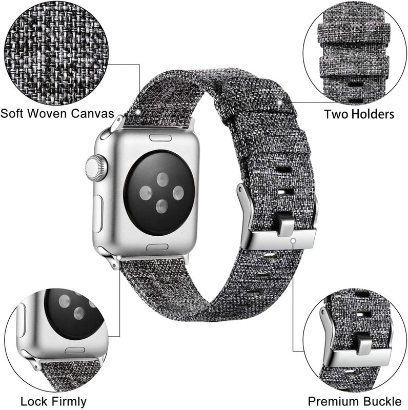 Banda de tecido aconchegante para apple watch 5 bandas 44mm 42mm lona alça de pulseira de esporte de náilon para iwatch série 4 3 40mm 38mm pulseira