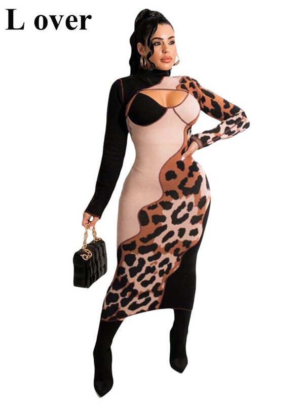 Комплект из двух предметов с леопардовым принтом, Женская облегающая юбка с длинным рукавом, куртка, три цвета, женский халат в стиле пэчвор...