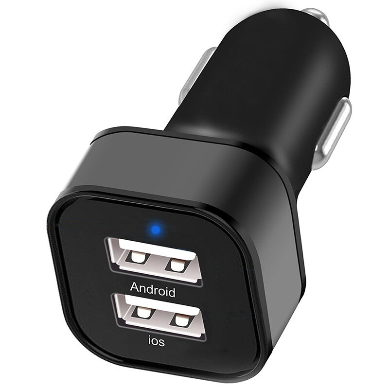 Car Phone Charger 4.8A Car Charger Dual USB Multi-function One for Two Cigarette Lighter Charger Square Car Charger