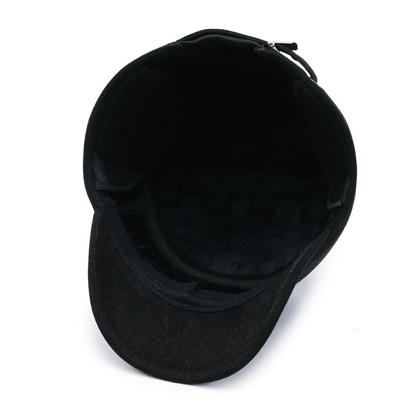 Męskie ciepłe czapka traperska Earflaps czapka zimowa z daszkiem czapka militarna wytrzymała profesjonalna czapka zwykły czapki tirówki czapka Strapback