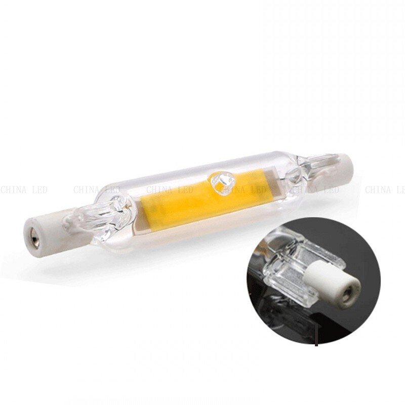 Tubo de vidrio LED COB R7s de alta potencia, lámpara halógena de reemplazo para el hogar, 15W, 20W, 25W, 30W, 78mm, 118mm, J78, J118, AC110V, 220V, novedad