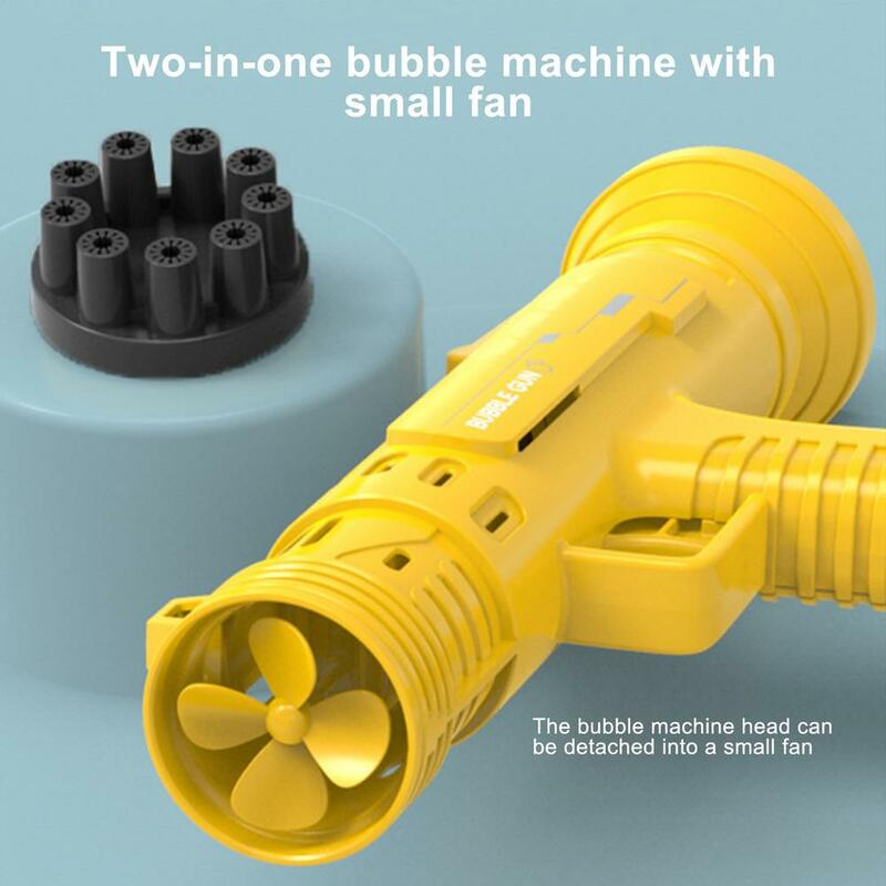 Mainan Pistol Gelembung 2-In-1 Upgrade Mesin Gelembung Sihir Listrik Keren 9-Hole dengan Lampu Mainan Luar Ruangan Musim Panas Anak-anak Perlengkapan Pernikahan