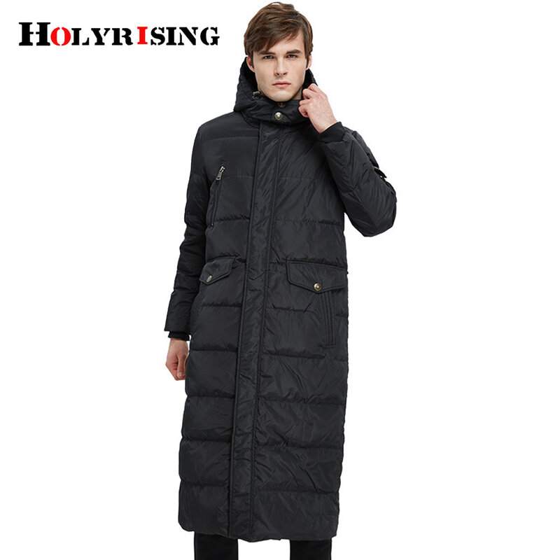X-longo casaco masculino de inverno, 5xl grosso, ganso, empacotável, jaquetas extra longas com capuz, casaco masculino com capuz,