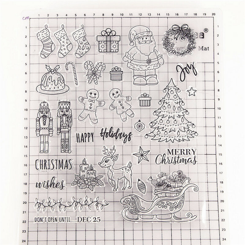 18*22CM Hot sale Santa Claus Transparent Clear Stamps / Silicone Seals Roller Stamp for DIY scrapbooking photo album/Card Making