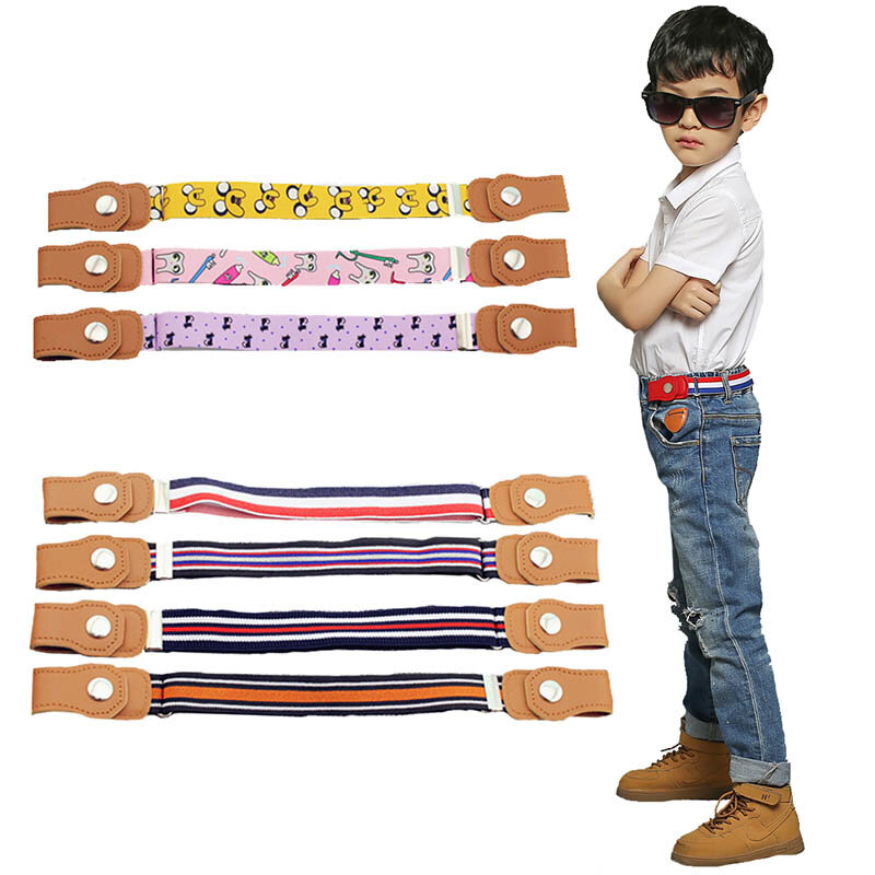 Cintura elastica senza fibbia per bambini cintura in tela elasticizzata senza fibbia per ragazzi ragazze cinture per bambini regolabili per pantaloni Jeans